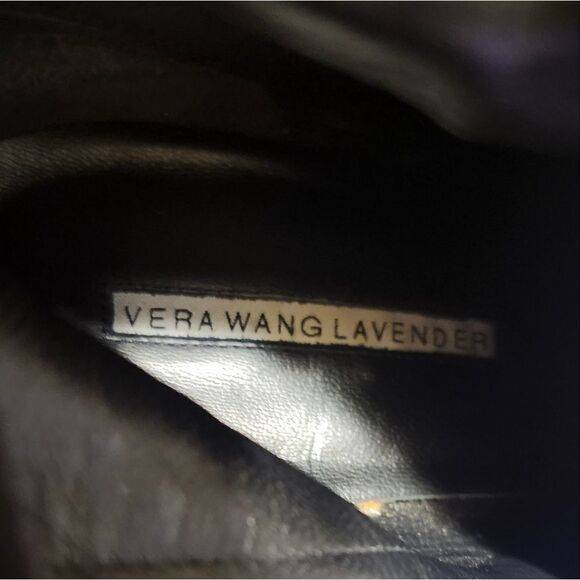 Vera Wang "Lavender Label" Black Suede Wedge Heel Knee-High Boots Sz.9 Ret $395 - Picture 4 of 10